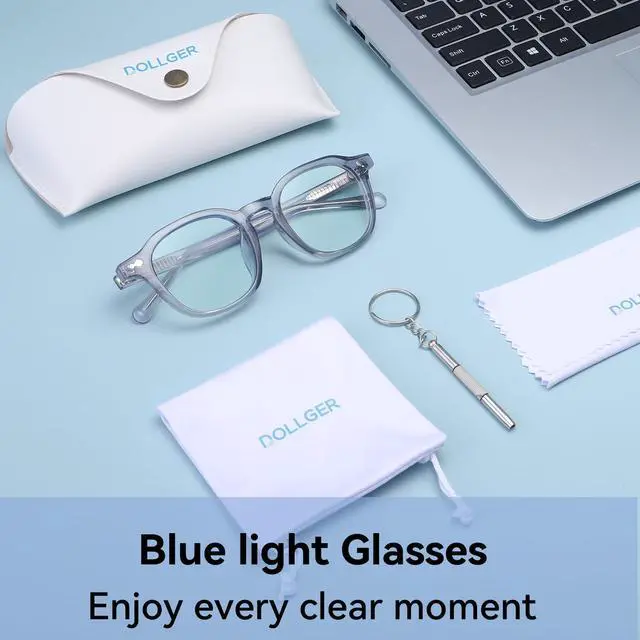Alt view image 5 of 5 - Dollger Blue light Glasses for Women Men Non-prescription clear Square Frame Computer Screen Blue light Blocking Eyeglasses Gray