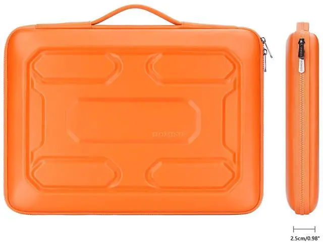 Alt view image 3 of 5 - DOMISO 15.6 inch Laptop Sleeve with Accessory Bag Shockproof Waterproof EVA Protective Case for 15.6" Yoga 720 IdeaPad 310 320 ThinkPad T570/Legion 5 Gen 6/HP Envy 15/15.6" Notebooks, Orange