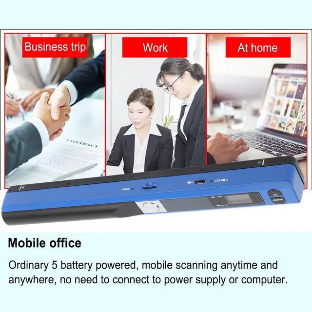 Alt view image 3 of 5 - Portable Scanner A4 Document Photo Scanner, Handheld Scanner for Business, Photos, Pictures, Receipts, Books, JPG PDF Format Selection, Up to 900 DPI