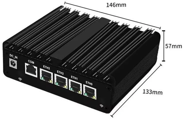 Alt view image 4 of 5 - Firewall Micro Appliance N150(Upgraded N100, 4C/4T),4X i226-V 2.5G Fanless Mini PC,6*USB,1*HDMI,1*DP 1*RJ45 COM,Industrial s Mini PC PVE ESXi