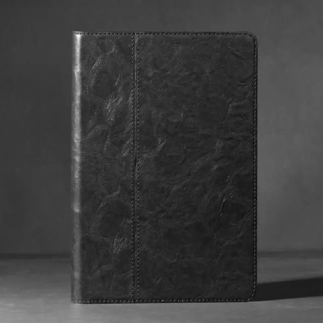 Alt view image 3 of 5 - Gexmil Genuine Leather Case for Samsung Galaxy Tab S9/S9 FE 11 Inch with Pencil Holder,Shockproof Protective Adjustable Kickstand Smart Premium Folio Flip Tablet Cover, Black