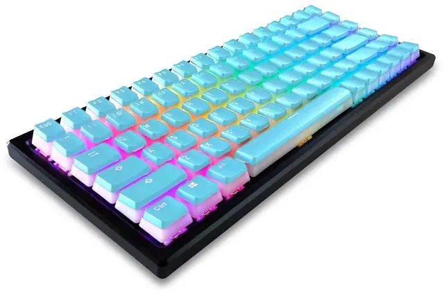 Alt view image 2 of 5 - Glacier Frosted Keycaps, PBT, Double Shot, OEM Profile, Shine Through Legends, for Mechanical Keyboard Compatible with 60%/65%/75%/80%/96%/100% (Blue)