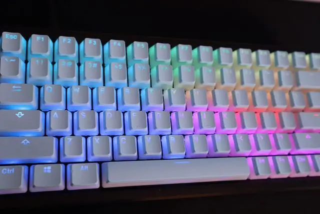 Alt view image 5 of 5 - Glacier Frosted Keycaps, PBT, Double Shot, OEM Profile, Shine Through Legends, for Mechanical Keyboard Compatible with 60%/65%/75%/80%/96%/100% (Blue)