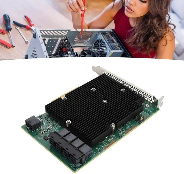 Alt view image 5 of 5 - LSI SAS 9300 16I HBA Card, 12Gbps HBA RAID Controller Card with 16 SATA SAS Ports, for for Linux for VMware for Freebsd