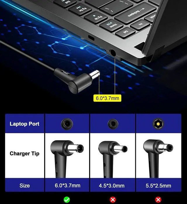 Alt view image 2 of 5 - 280W 6.0x3.7mm Charger for ASUS ROG Strix G15 G513R G513Q, G17 G713R G713Q, Scar 15 G532L G533Z, 17 G732L G733Z, Hero Scar III G731G G531G G703G Laptop Power 20V 14A