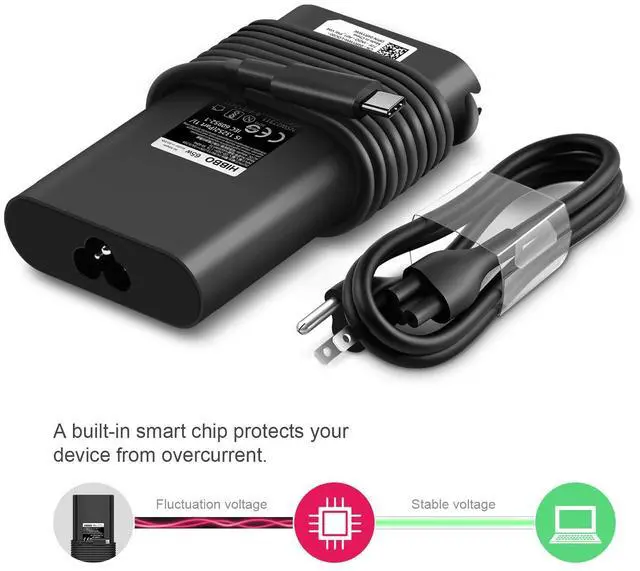 Alt view image 2 of 5 - [2025 Upgraded] 65W USB C HP Laptop Charger Replacement for HP Spectre X360,Chromebook X360,Spectre,Elitebook x360,Elitebook,Envy,Chromebook,Elite x2,ProBook - Type C Power Cord AC Adapter