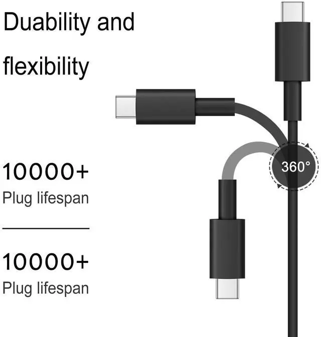 Alt view image 4 of 5 - [2025 Upgraded] 65W USB C HP Laptop Charger Replacement for HP Spectre X360,Chromebook X360,Spectre,Elitebook x360,Elitebook,Envy,Chromebook,Elite x2,ProBook - Type C Power Cord AC Adapter