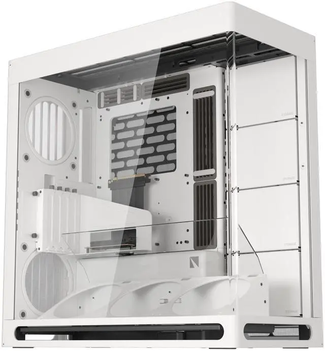 Main image of HAVN HS 420 VGPU Dual-Chamber Mid Tower ATX PC Case White | PCIe 5.0 Vertical GPU Kit, 11x 140mm Fan Slots & 2X 420mm Radiator Support, SimpliCable Cable Management, Tempered Glass, PWM Fan Hub