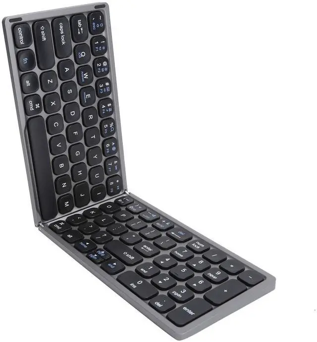 Main image of Hilitand Folding Bluetooth Keyboard, Ultra?Thin Foldable Keypad Full?Size Typewriter for iOS for Android for Laptop Tablet Smartphone()