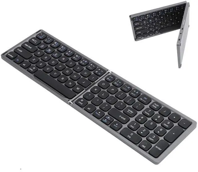 Alt view image 3 of 5 - Hilitand Folding Bluetooth Keyboard, Ultra?Thin Foldable Keypad Full?Size Typewriter for iOS for Android for Laptop Tablet Smartphone()