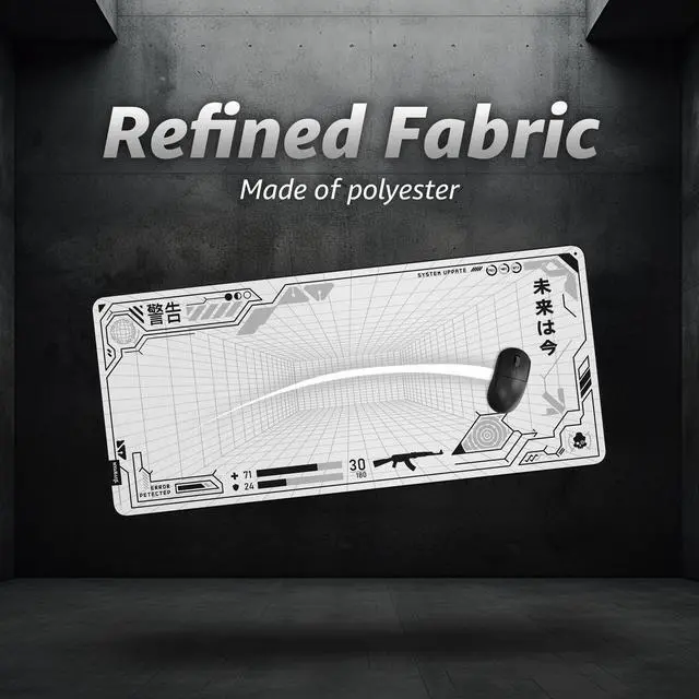 Alt view image 3 of 5 - Hystar® Extended Gaming Mouse Pad | XXL 36" x 16" | 5mm Thick, Waterproof Surface, Smooth Polyester Fabric, and Natural Rubber Base | Mainframe (Light)