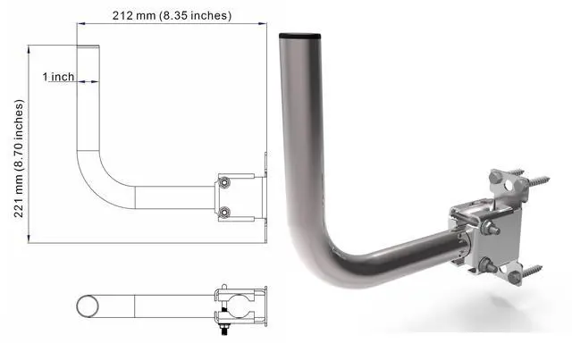 Alt view image 2 of 5 - Universal Wireless Bridge Bracket Mount, Pole and Wall-Mounted Mount for Outdoor Point to Point AP Access Point Client Bridge CPE, 2-Pack