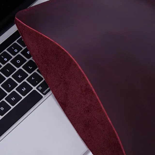 Alt view image 4 of 5 - INCARNE Leather Laptop Caase 14 inch Compatible with MacBook Pro 14 inch Sleeve, Laptop Carrying Case Made for MacBook Pro 14", Genuine Leather, Burgundy