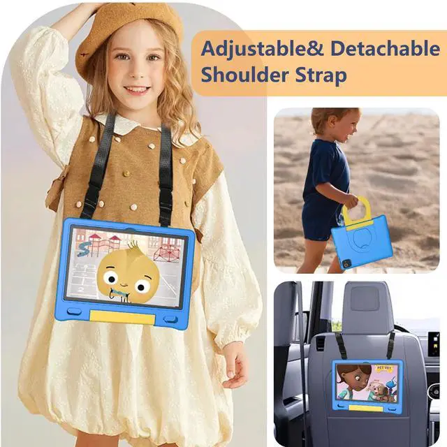 Alt view image 2 of 5 - Kids Tablet with Strap, Android 14 Tablet for Kids 10 inch , Toddler Tablet Octa-Core 64GB 1TB Expandable, Children's Tablet with Case, Bluetooth WiFi Parental Control Dual Camera, 12-hr battery