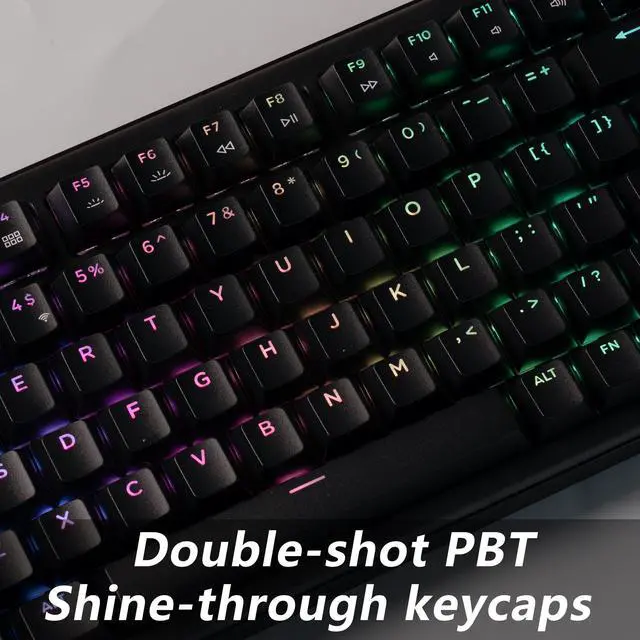 Alt view image 4 of 5 - JamesDonkey J2 75% Wireless Mechanical Gaming Keyboard, Gasket 82 Keys Tri-Mode BT5.1/USB-C/2.4GHz RGB Backlit with Custom Knob Super Red Switch, PTB Keycap, QMK/VIA for Win/Linux/Mac