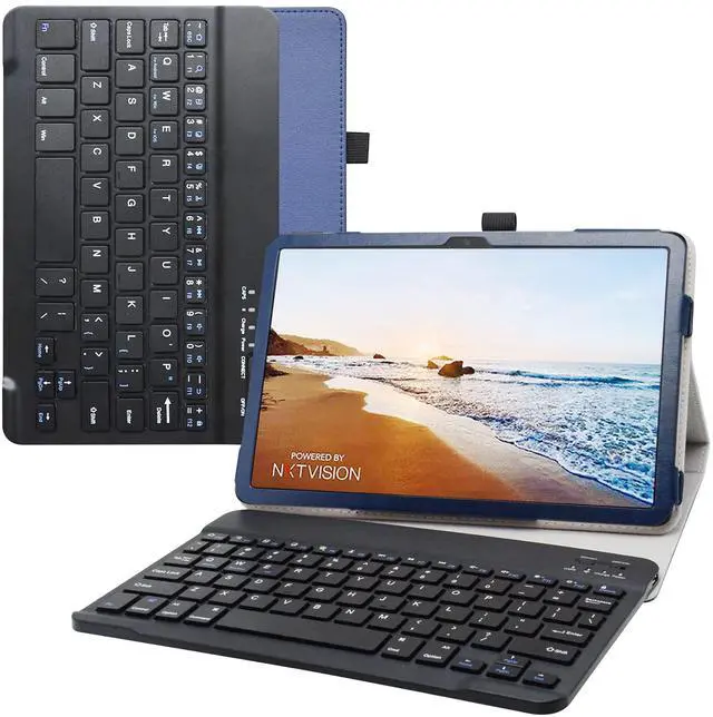 Main image of JRTAL Compatible with TCL Tab 10 5G Keyboard Case,Premium Vegan PU Leather Detachable Keyboard Cover for 10.1" TCL Tab 10 5G TCL-9183W Metro by T-Mobile Tablet(Not fit TCL Tab Pro 5G TCL-9198S),Blue