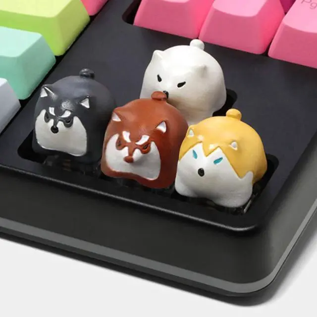 Alt view image 4 of 5 - Kelendle Personalized Cute Dog Resin Keycap OEM Profile Keycap Esc Keycap for Mechanical Keyboard MX Switch R4 (Brown)
