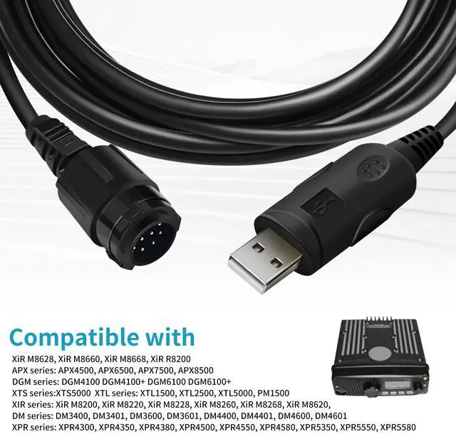 Alt view image 2 of 5 - HKN6184 USB Programming Cable for Motorola APX6500 APX7500 XTL2500 XTL1500 XTL5000 XPR4300 XPR4350 XPR4380 PM1500 APX1500 APX2500 APX4500 APX8500 Mobile Radi (2)