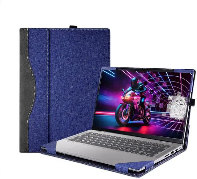 Main image of Laptop Case Cover for 14 inch Lenovo Yoga 7 2-in-1 14AHP9 & Yoga 7 2 in 1 14IML9[not for Yoga Pro 7 Series],PU Leather Notebook PC Protective Sleeve with Pen Holder (Dark Blue)