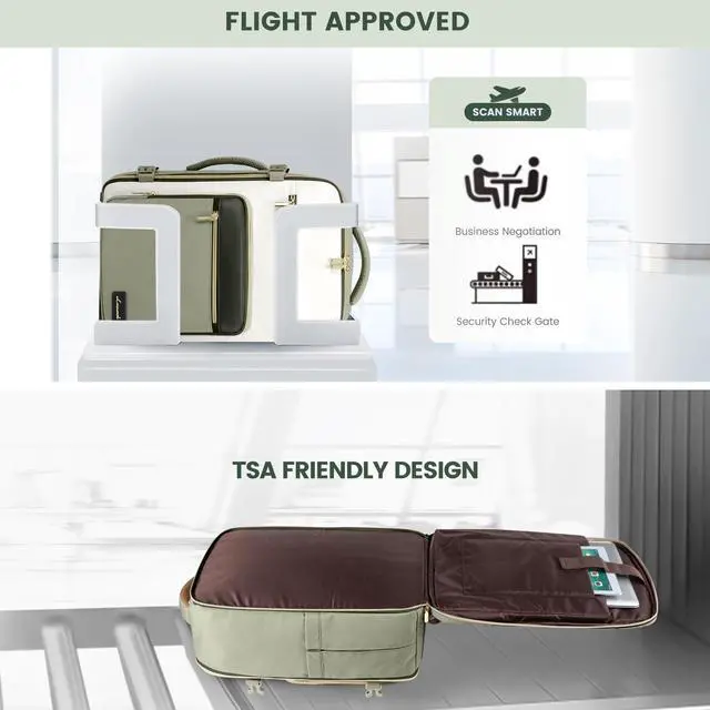 Alt view image 4 of 5 - LOVEVOOK Travel Backpack For Women,40L Carry On Backpack Flight Approved,TSA Personal Item Travel Bag Fits 17 Inch Laptop,Business Weekender Overnight Daypack with Toiletry Bag and Cubes