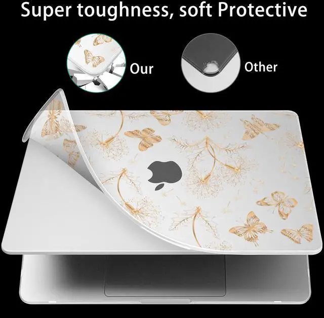Alt view image 4 of 5 - May Chen Compatible with MacBook Air 13.6 inch Case A3113 M3 A2681 M2 Chip 2024 2023 2022 Release, Sturdy Protection Finish Hard Shell Case Cover with Fold Kickstand & Keyboard Cover, Dream Butterfly