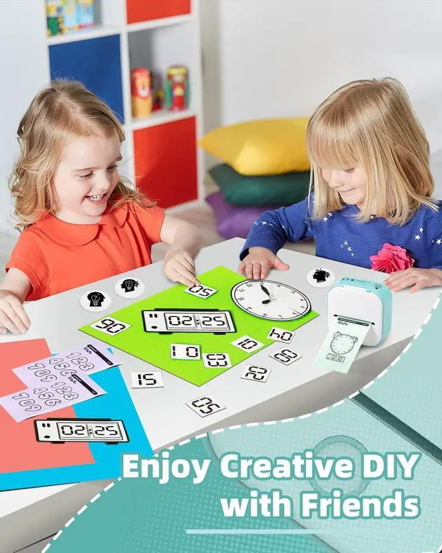 Alt view image 4 of 5 - Memoking T02 Portable Small Printer with 3 Rolls Paper, Sticker Printer Machine for Study, Notes, Pictures, Photos, Journals, DIY and White Sticky Paper