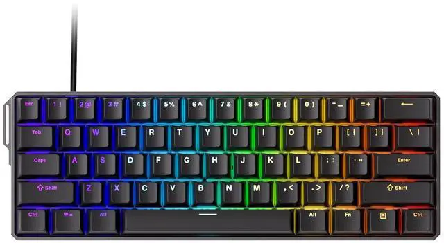 Main image of MONSGEEK FUN60 Ultra Rapid Trigger Gaming Keyboard 8k Magnetic Switch TMR Aluminum Wired Keyboard 60% Black Shine-Through MagMech, Glare Magnetic Switch