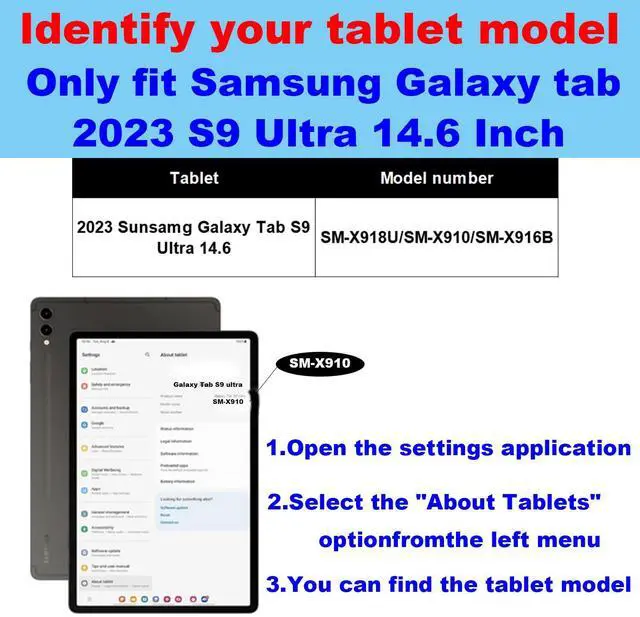 Alt view image 2 of 5 - NANRUIL for Samsung Galaxy Tab S9/10 Ultra 14.6 inch Case with S Pen Holder 2023/2024 Model(SM-X918U/X910/X916B/X920/X926) Genuine Leather Cover Protective Shell,Auto Wake/Sleep.Blue