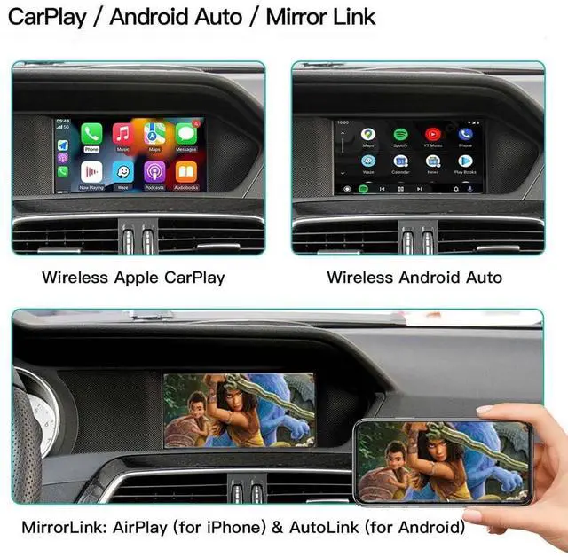 Alt view image 4 of 5 - Wireless Android Auto Receiver for Mercedes Benz A/B/C/E/CLA/GLA/CLS/GLK/ML/GL/SLK 2011-2015 Wireless CarPlay Android Auto for Benz NTG 4.5/4.7 System with Bluetooth, Mirror Link, Camera, USB