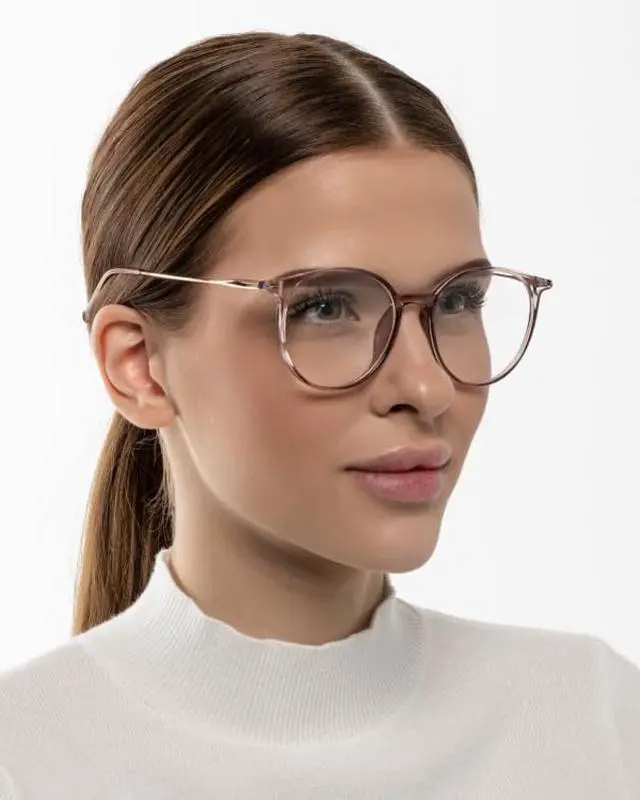 Alt view image 2 of 5 - Optik U Blue Light Blocking Glasses for Women Round Frame (Pink)