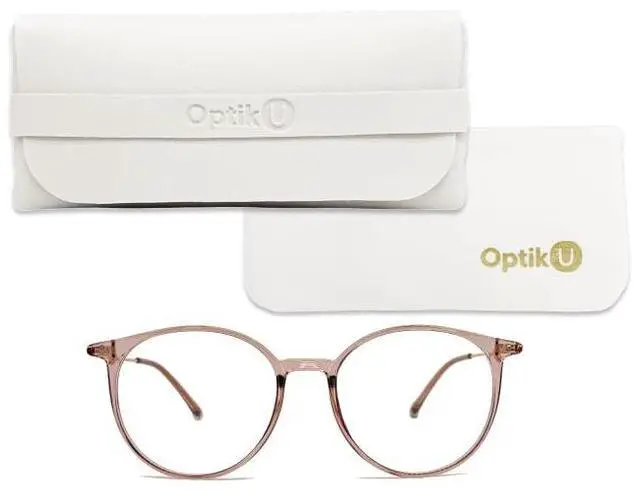 Alt view image 5 of 5 - Optik U Blue Light Blocking Glasses for Women Round Frame (Pink)