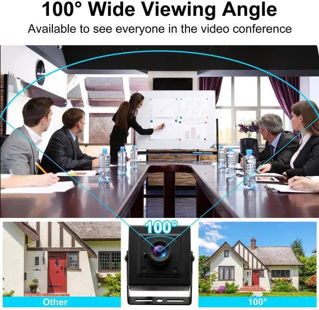 Alt view image 2 of 5 - QILOVE 1080P 30fps Mini USB Camera Wide Angle No Distortion Webcam with Metal Case H.264 0.01Lux Low Light Full HD Surveillance Camera for Windows Android Linux MacOS