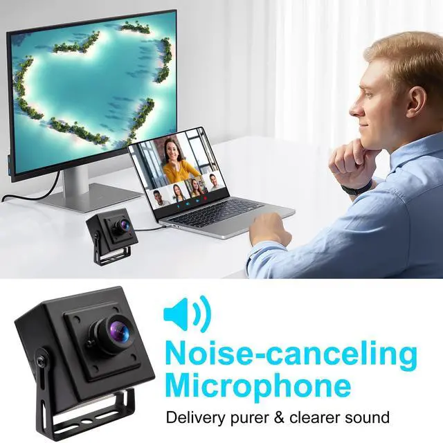 Alt view image 4 of 5 - QILOVE 1080P 30fps Mini USB Camera Wide Angle No Distortion Webcam with Metal Case H.264 0.01Lux Low Light Full HD Surveillance Camera for Windows Android Linux MacOS