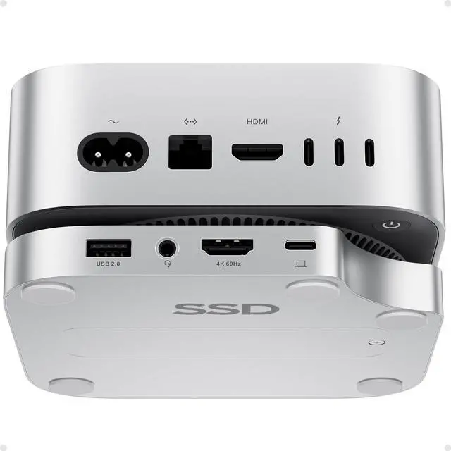 Main image of PULWTOP Mac Mini M4 Hub Stand with M.2 SSD Enclosure, 9-in-1 Mac Mini M4 Dock Mount with HDMI 4K 60Hz, 3 x USB A 2.0, SD/TF 3.0, 3.5mm Audio/Mic, USB C Hub Accesorios for Mac Mini 2024 M4 Pro