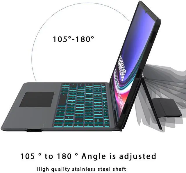Alt view image 4 of 5 - for 14.6 inch Samsung Galaxy Tab S9 Ultra /S8 Ultra/S10 Ultra Case with Keyboard - Folio Tablet Book Cover with Touchpad - 7 Color Backlit Keyboard Case with S Pen Holder for 14.6" Tab S8/S9/S10 Ultra