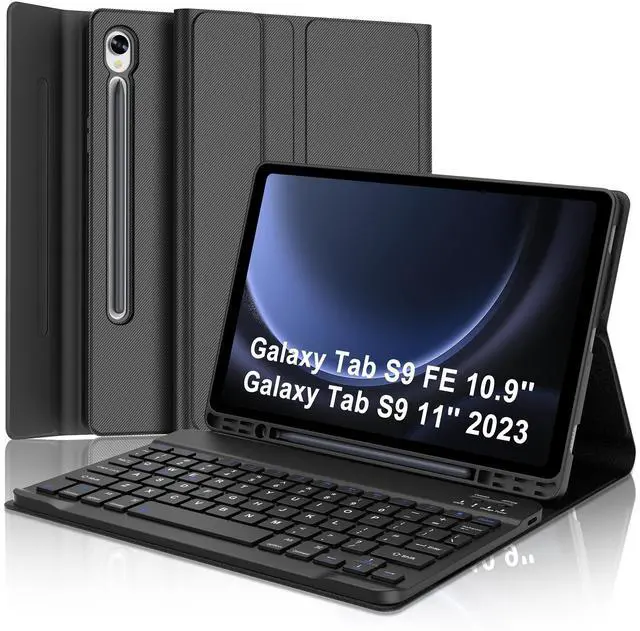 Main image of Keyboard Case for Samsung Galaxy S9 FE Tablet, Galaxy Tab S9 11inch Case with Keyboard, Detachable Wireless Magnetic Keyboard for Samsung Tab S9FE 10.9inch 5G 2023, Smart Case with S Pen Holder, Black