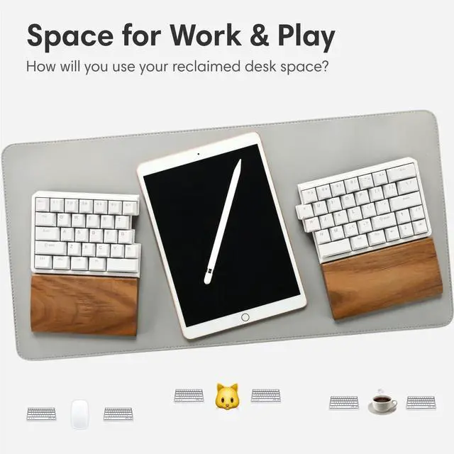Alt view image 3 of 5 - NocFree Wireless Ergonomic Split Mechanical Keyboard - Tactile, Hot-Swappable, Compact 60% Layout, Programmable for Mac & Windows, PBT Keycaps(Standard Version)