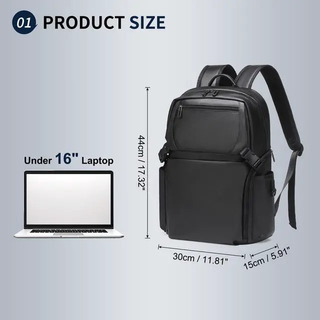 Alt view image 3 of 5 - SUIKIHUM Laptop Backpack Airline Approved for Men Fit 16 Inch Oxford Carry on Luggage Weekender Daypack (Black)