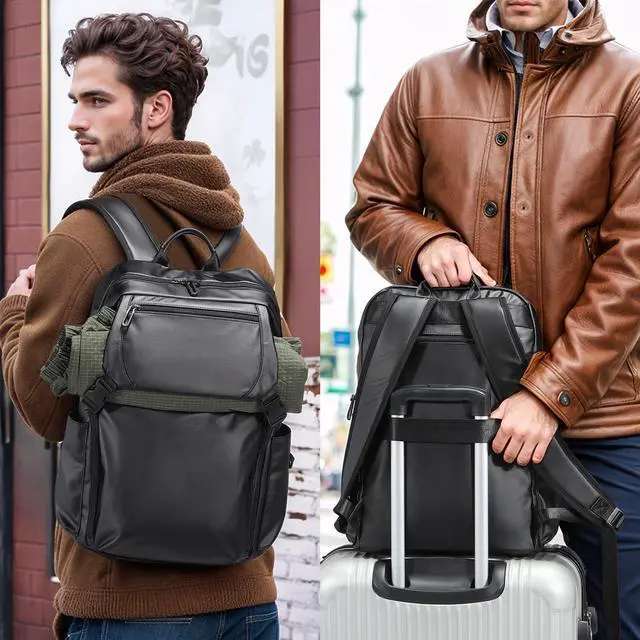 Alt view image 2 of 5 - SUIKIHUM Laptop Backpack Airline Approved for Men Fit 16 Inch Oxford Carry on Luggage Weekender Daypack (Black)