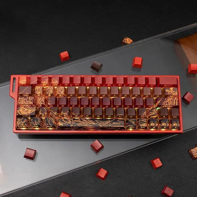 Alt view image 4 of 5 - Sumgsn H60 Aluminum Keyboard Case 60% Red Customize Keyboard Housing Fit for wooting Keyboards Rakka 61/64 Mechanical Keyboard