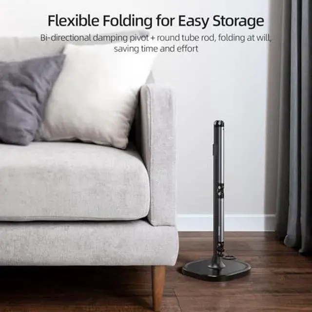 Alt view image 4 of 5 - TELESINdeg Magnetic Phone Tablet Floor Stand, Aluminum Alloy Phone Holder Stand for Video Recording, Overhead Bed/Sofa Phone Mount Height Adjustable Ultra Stable Base for Magsafe/iPhone/Android/iPad