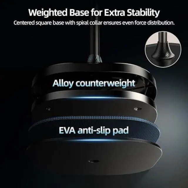 Alt view image 5 of 5 - TELESINdeg Magnetic Phone Tablet Floor Stand, Aluminum Alloy Phone Holder Stand for Video Recording, Overhead Bed/Sofa Phone Mount Height Adjustable Ultra Stable Base for Magsafe/iPhone/Android/iPad