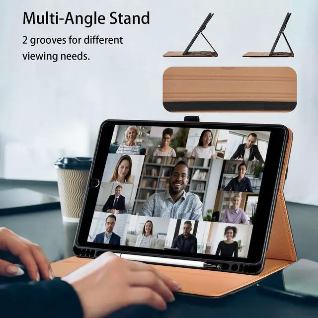 Alt view image 5 of 5 - Varohix Case for Samsung Galaxy Tab S10+ Plus 2024 / S9 FE+ Plus/ S9+ Plus 12.4 Inch 2023 Magnetic Multi-Angle Leather Folio Stand Shell Folio with Card Holder Galaxy Tab S9+/S9 FE+,Black