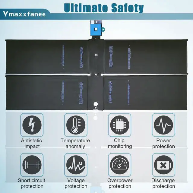 Alt view image 4 of 5 - Vmaxxfanee DYNK01 G3HTA036H 45.2Wh Battery Replacement for Microsoft Surface Laptop 1st Gen Laptop 1769 2017, Surface Laptop 1782 13.5'', 2-LQN-00004 KSR-00001 DAG-00003 7.57V 5970mAh