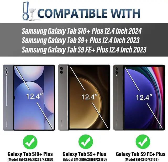 Alt view image 2 of 5 - Wineecy Touchpad Keyboard Case for Samsung Galaxy S10 Plus Case 2024/ S9 Plus/ S9 FE Plus 5G 12.4 Inch 2023, 3-Zone Backlight Detachable Wireless Keyboard & Premium PU Case for 12.4" S10+/S9+/S9 FE+