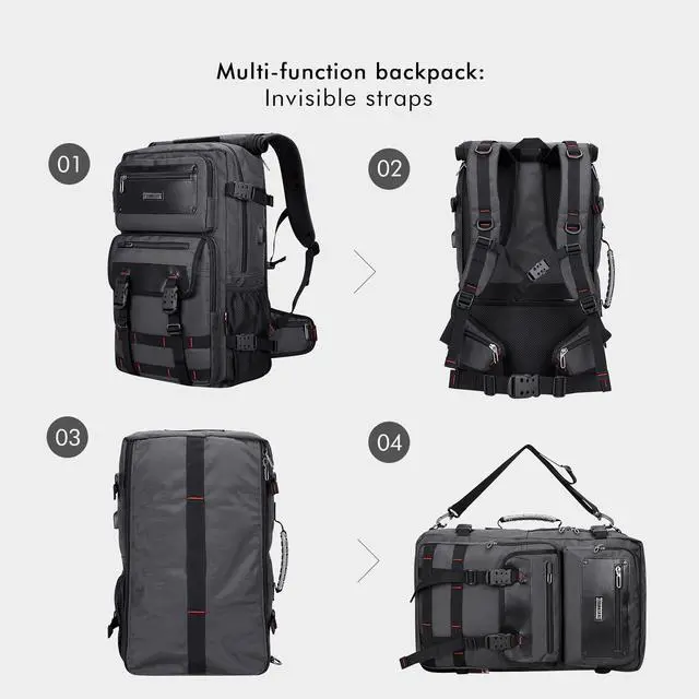 Alt view image 2 of 5 - WITZMAN Carry On Travel Backpack for Men Duffle Bags Fit for 17 Inch Laptop Airline Approved Backpack and Toiletry Bag Hanging Multi-organization Bathroom Bag Water-resistant Bag