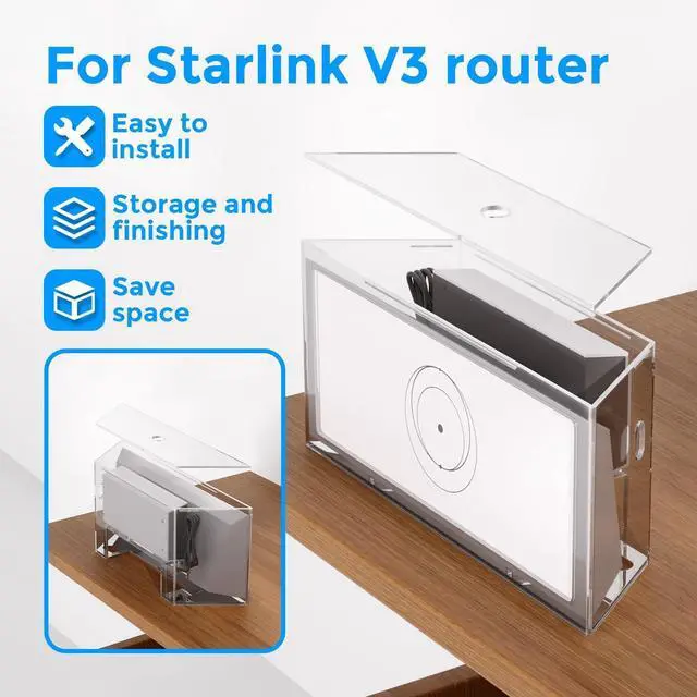 Alt view image 2 of 5 - Starlink Gen 3 Router Mount, Power Supply Mounting Bracket Kit, Starlink Gen 3 Router Can Be Wall Mounted and Desktop Flat, Made for Starlink Gen3 Standard Router