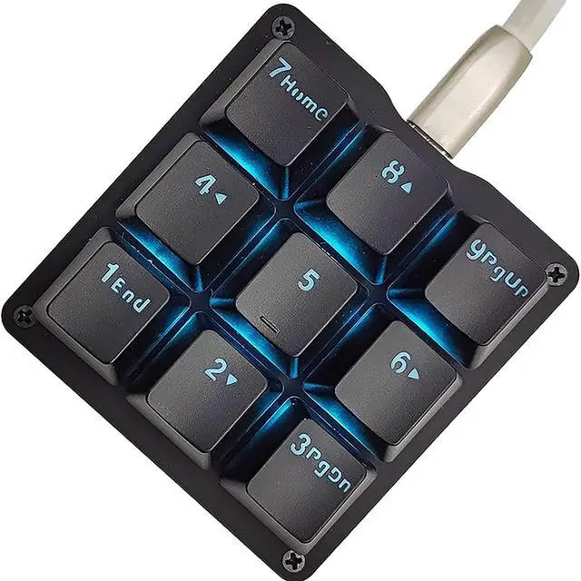 Main image of Yoqanr Macro Keyboard Mechanical Numpad One Handed Gaming 24 Macro Programmable Setting Keypad 9-Keys Number Pad Keyboard Electric Contest Game Blue LED Backlit Gaming Keyboard for Blue Switch