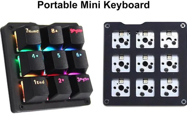 Alt view image 3 of 5 - Yoqanr Macro Keyboard Mechanical Numpad One Handed Gaming 24 Macro Programmable Setting Keypad 9-Keys Number Pad Keyboard Electric Contest Game Blue LED Backlit Gaming Keyboard for Blue Switch