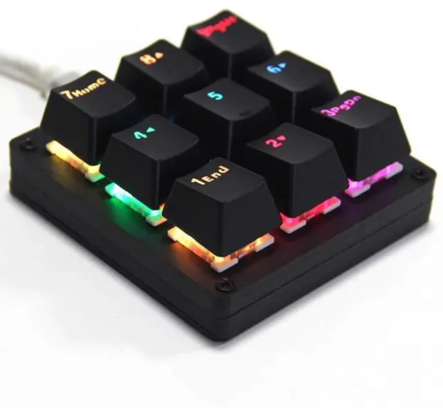 Alt view image 5 of 5 - Yoqanr Macro Keyboard Mechanical Numpad One Handed Gaming 24 Macro Programmable Setting Keypad 9-Keys Number Pad Keyboard Electric Contest Game Blue LED Backlit Gaming Keyboard for Blue Switch